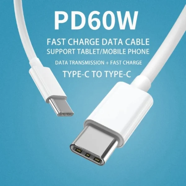 60W PD USB-C to USB-C Fast Charging Cable