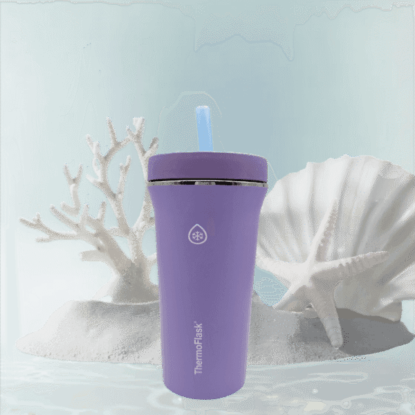 ThermoFlask Insulated Water Bottle with Straw