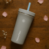 ThermoFlask Insulated Water Bottle with Straw