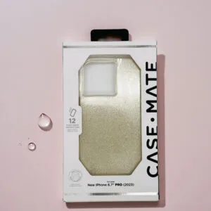 Case Mate iPhone 15 Pro Max Case – Sheer Chrystal Gold Sparkling & Strong